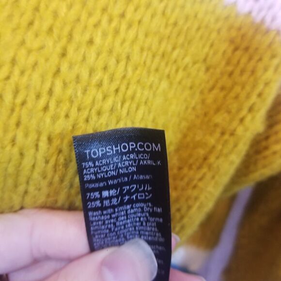 Topshop Colorblock Knit Pullover Sweater Size US8 - Picture 4 of 5